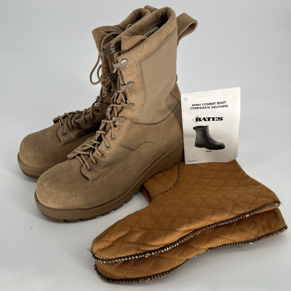 BATES Military Boots Sz 8XW Vibram Soles Tan Goretex E33100 Flight Combat Unisex